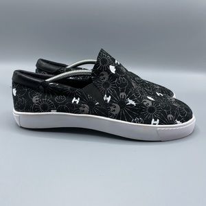 Star Wars Womens Shoes Slip On Loafers Size 8W Black White